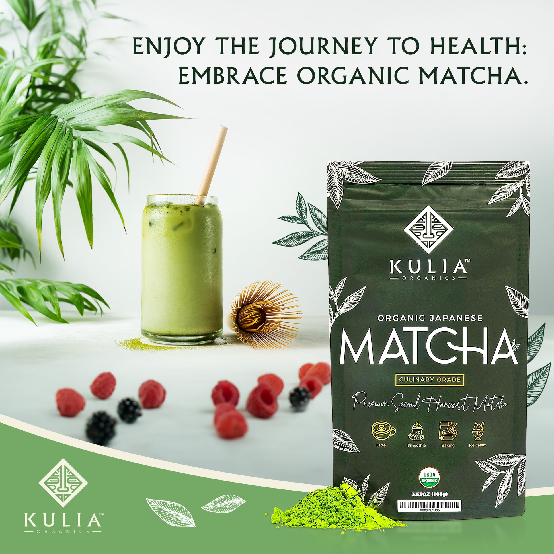 🍵100% Pure Organic Macha Green Tea Powder Japanese Culinary Grade 1 oz. 🍵